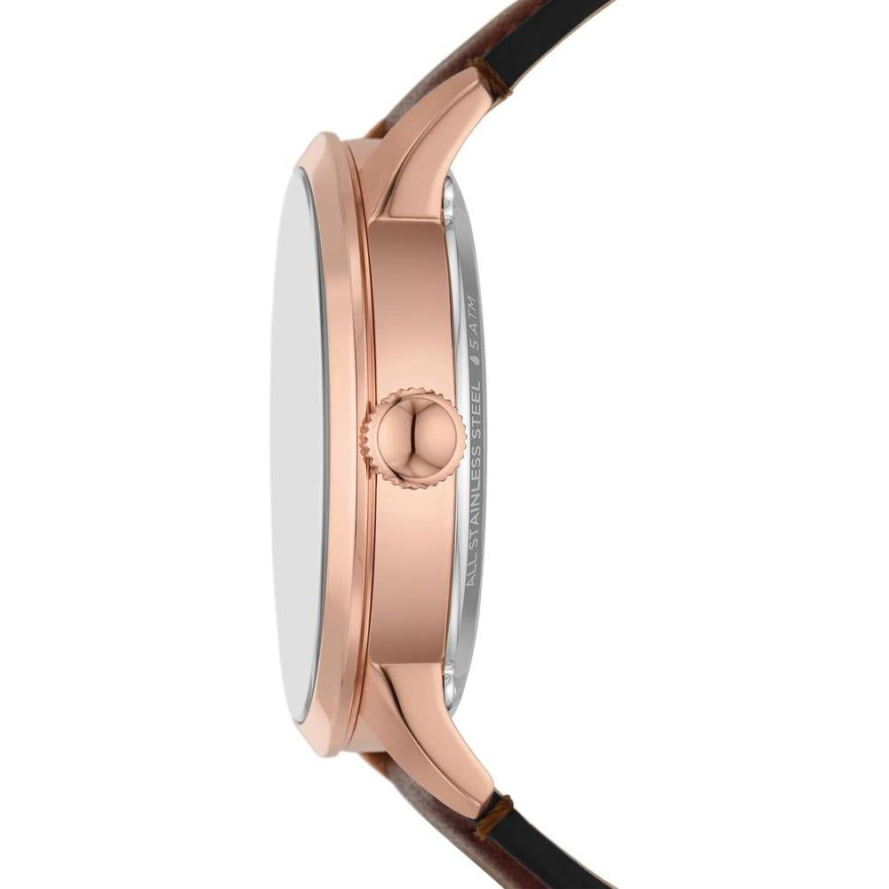 Reloj Fossil Townsman Automático de acero inoxidable y cuero, estilo esqueleto, resistente al agua hasta 50 metros