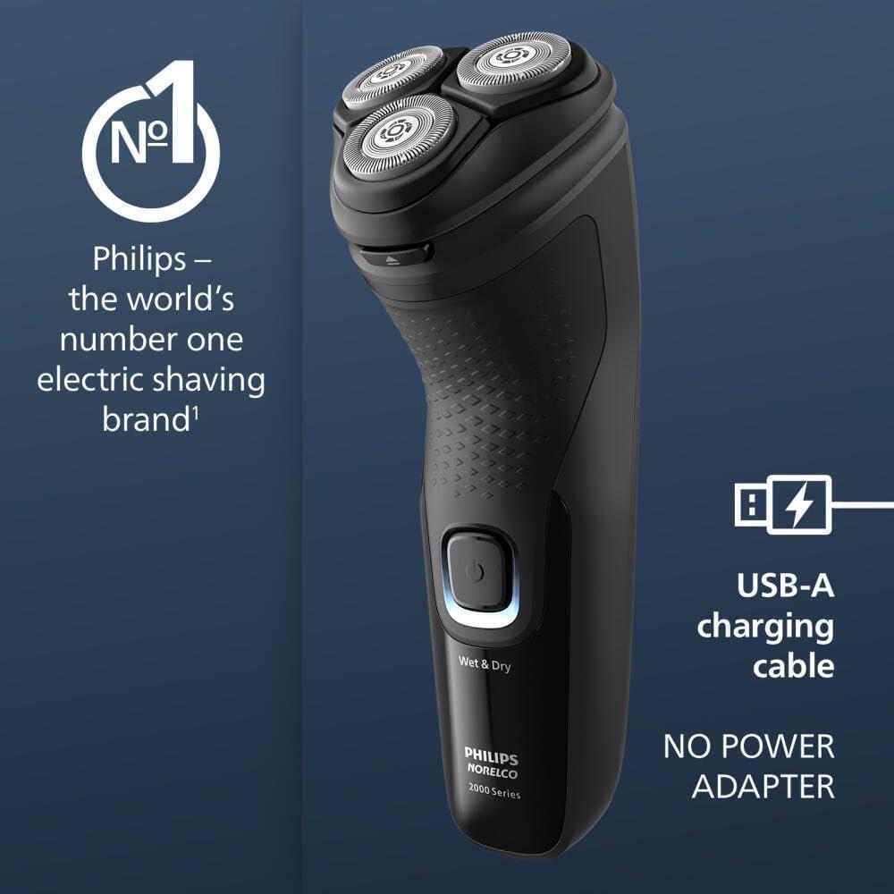 Philips Norelco Shaver 2400, Afeitadora Eléctrica Inalámbrica Recargable Con Recortadora Emergente Y Cabezales Flexibles 4D, X3001/90