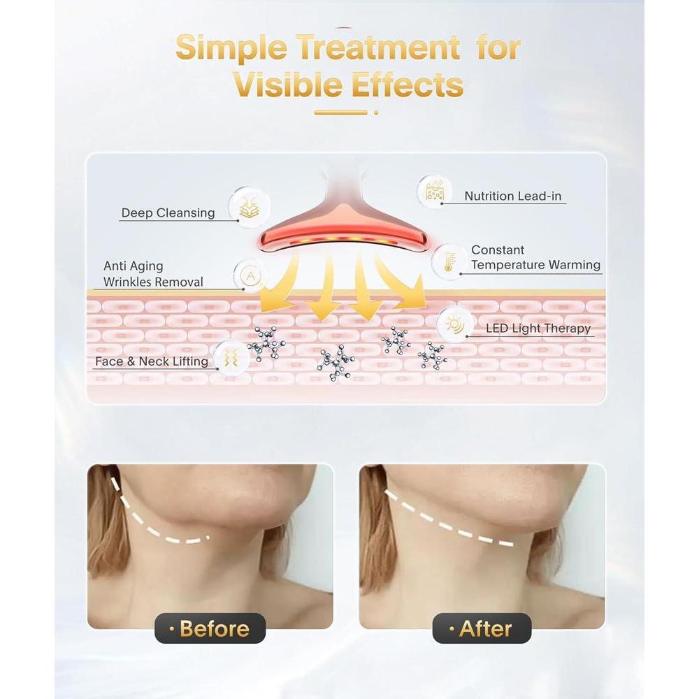 Masajeador facial 7 en 1 Deplux para rutina diaria de cuidado de la piel con 7 modos de luz y diseño portátil ergonómico