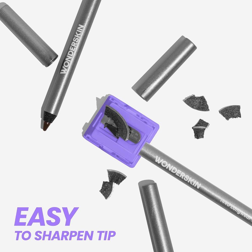 Wonderskin Eyeliner de larga duración, delineador resistente al agua y manchas con efecto glitter. Tecnología TruGlide para aplicación precisa