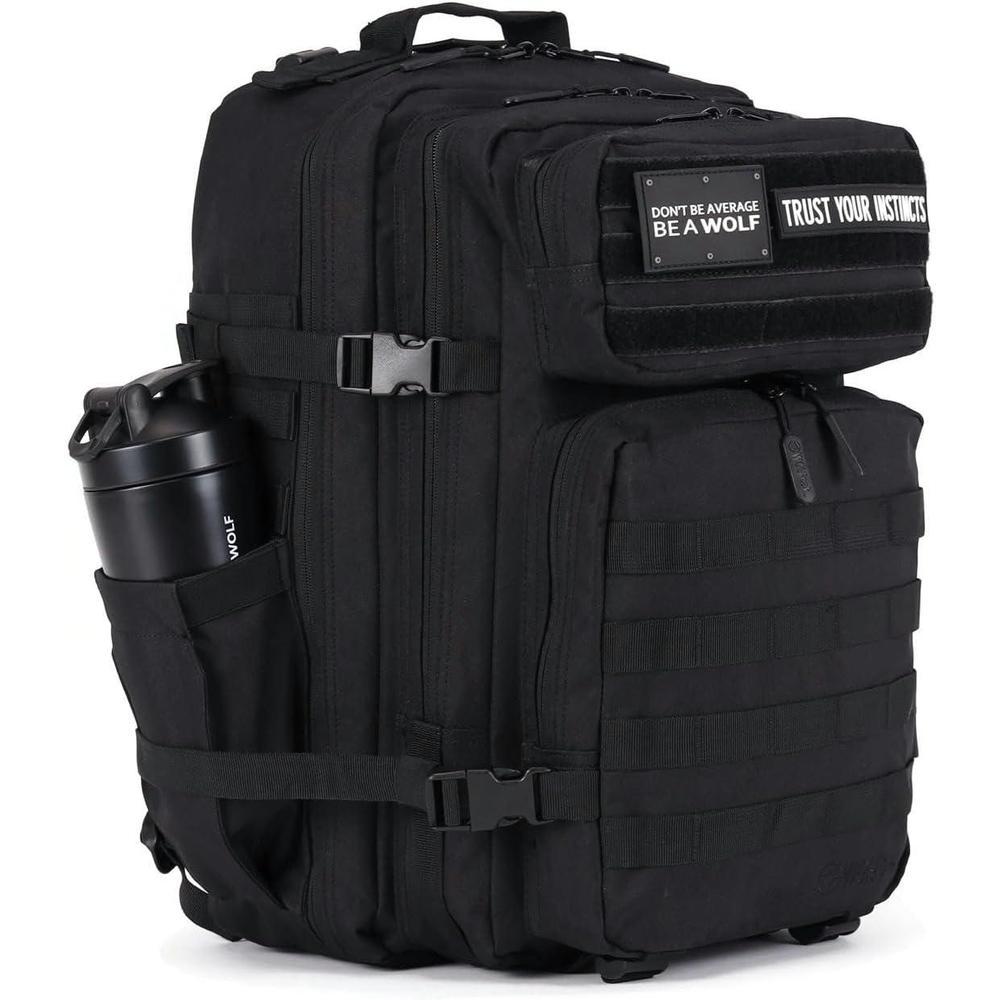 WOLFpak Mochila táctica de negro alfa 45L para acampada y senderismo