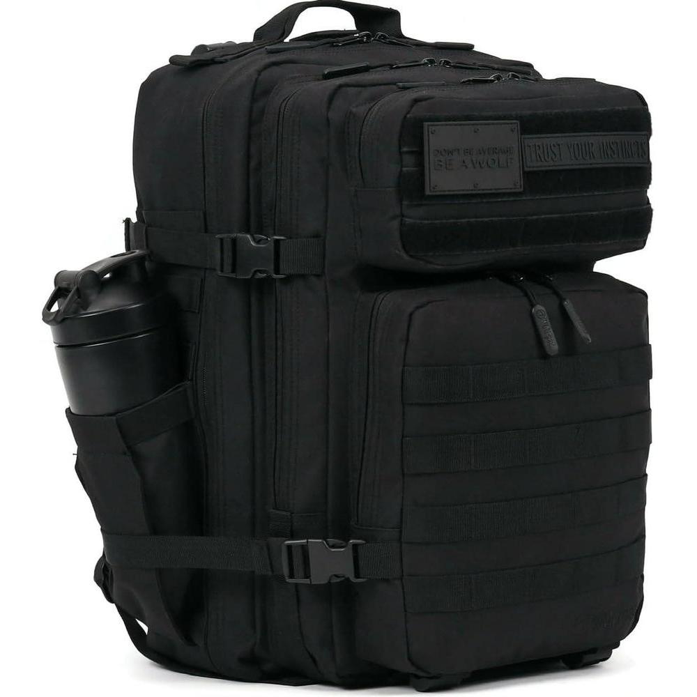 Mochila Táctica WOLFpak 45L Edición Nightshade, resistente al agua, ideal para camping, senderismo y gimnasio, personalizable con parches
