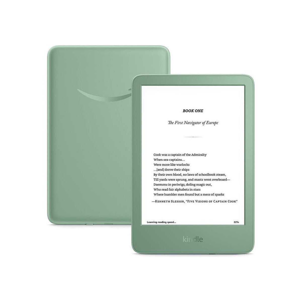 New Amazon Kindle (16 GB) - Lightest and most compact Kindle, with glare-free display, faster page turns, adjustable front light, and long battery life - Matcha