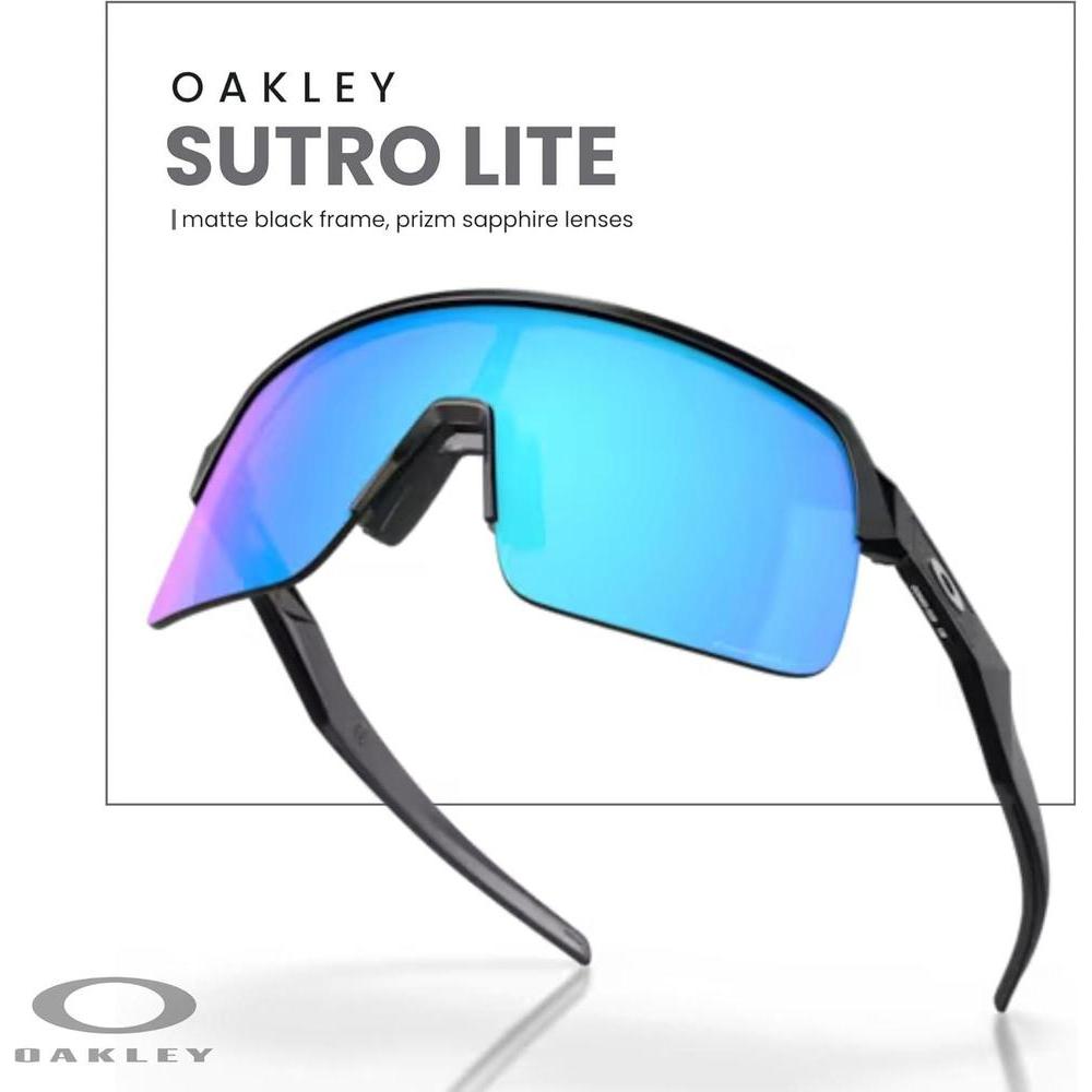 Oakley Sutro Lite OO9463 - Lentes de sol rectangulares unisex con paquete de correa y kit de limpieza iWear