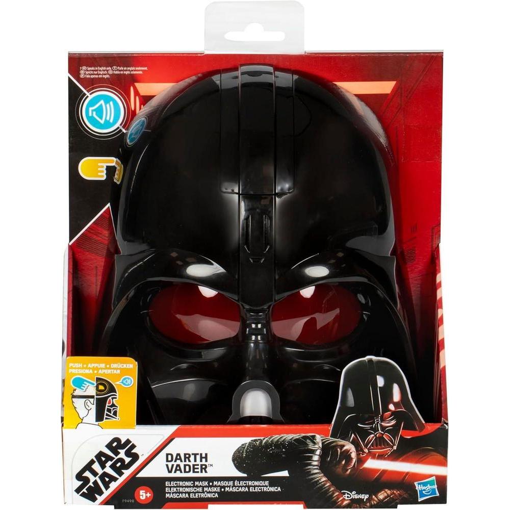 STAR WARS Darth Vader - Máscara electrónica con frases y efectos de sonido, disfraz para niños de 5 años, juguetes