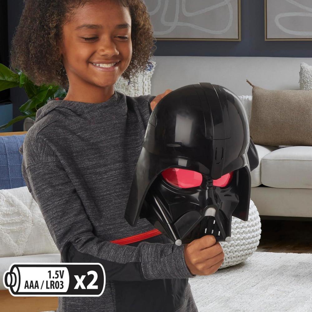 STAR WARS Darth Vader - Máscara electrónica con frases y efectos de sonido, disfraz para niños de 5 años, juguetes