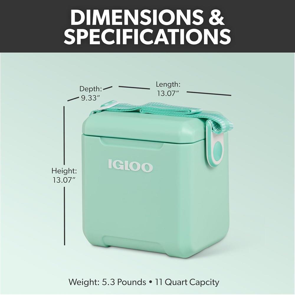 Enfriador estilo picnic Igloo aislado con correa ajustable, aislamiento MaxCold y tapa de bloqueo para acampada y pícnic