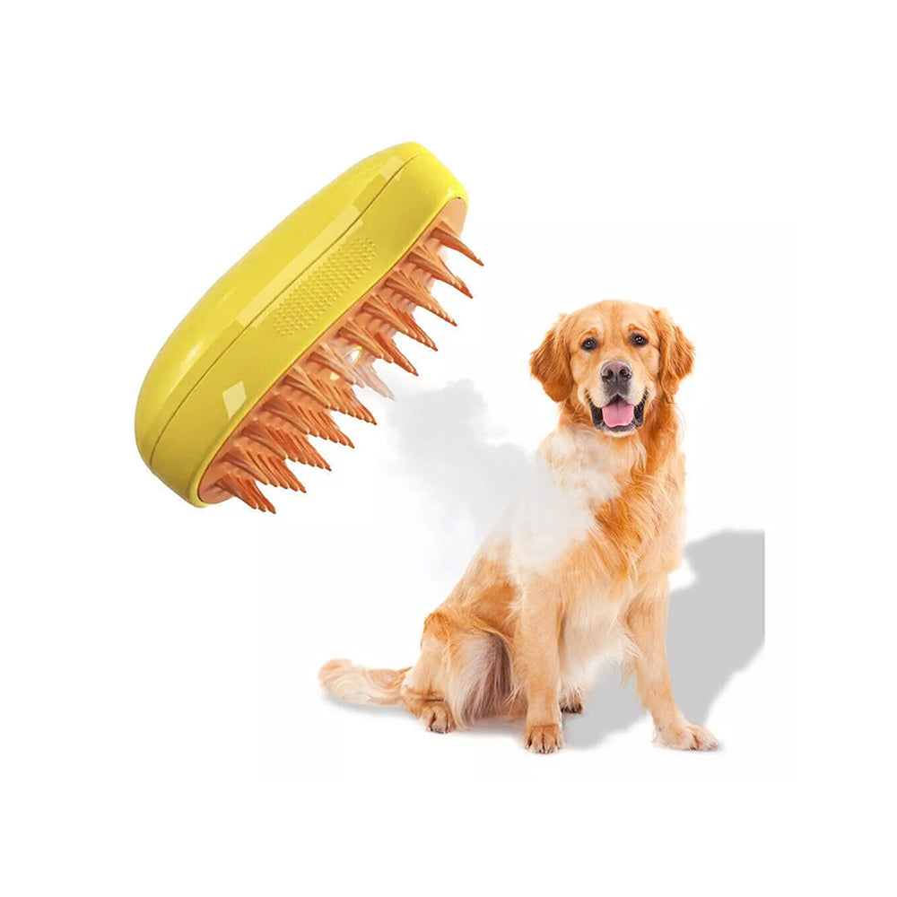Steamy Pet Brush,Cat Steam Brush with Release Button,3 In 1 Cat Grooming Brush Self Cleaning Steam Spray Cat Brush for Removing Tangled and Loose Hair