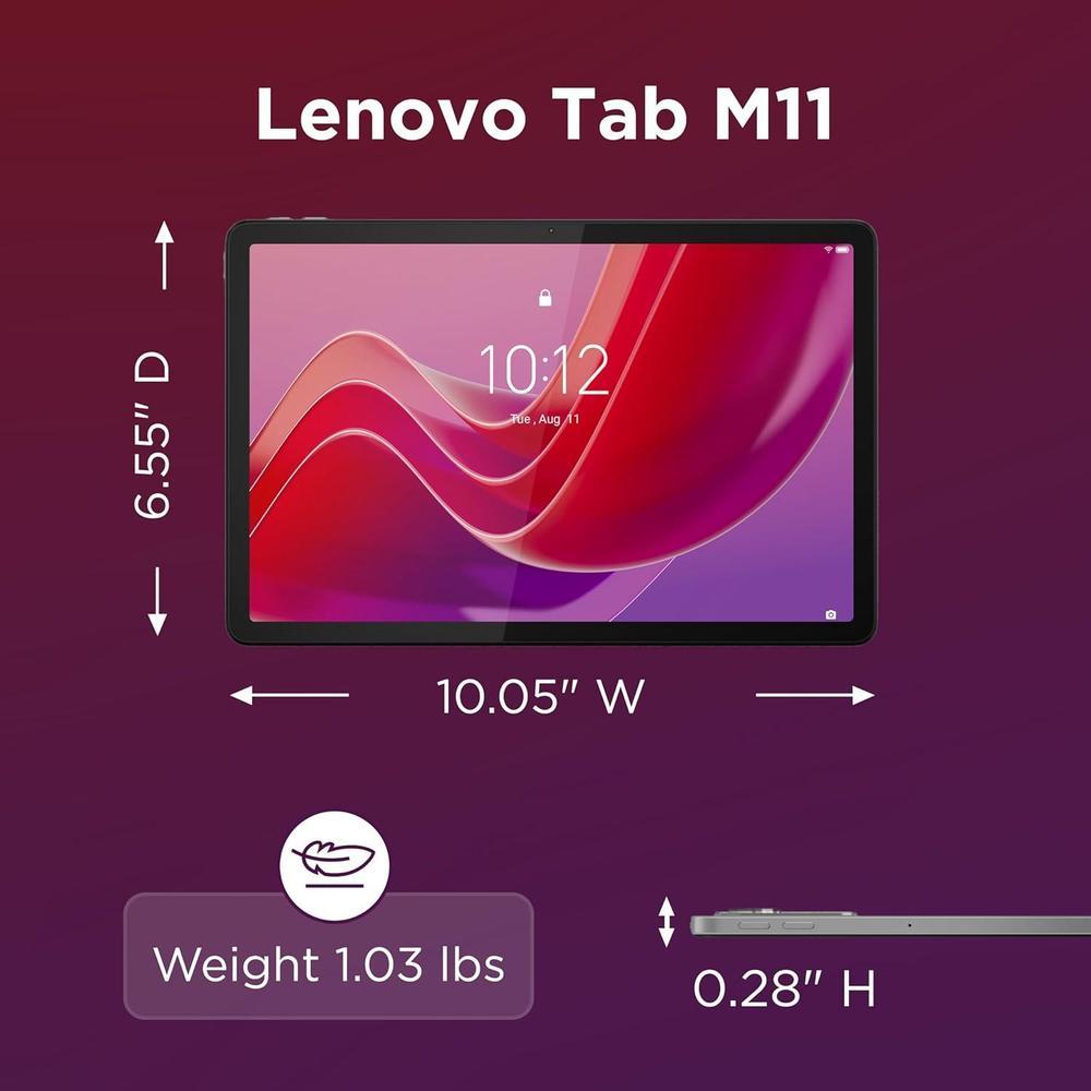 Lenovo Tab M11 Pantalla 11" MediaTek Helio G88 4GB RAM SSD 128GB Sensor Luz Batería 10 Horas Funda Folio
