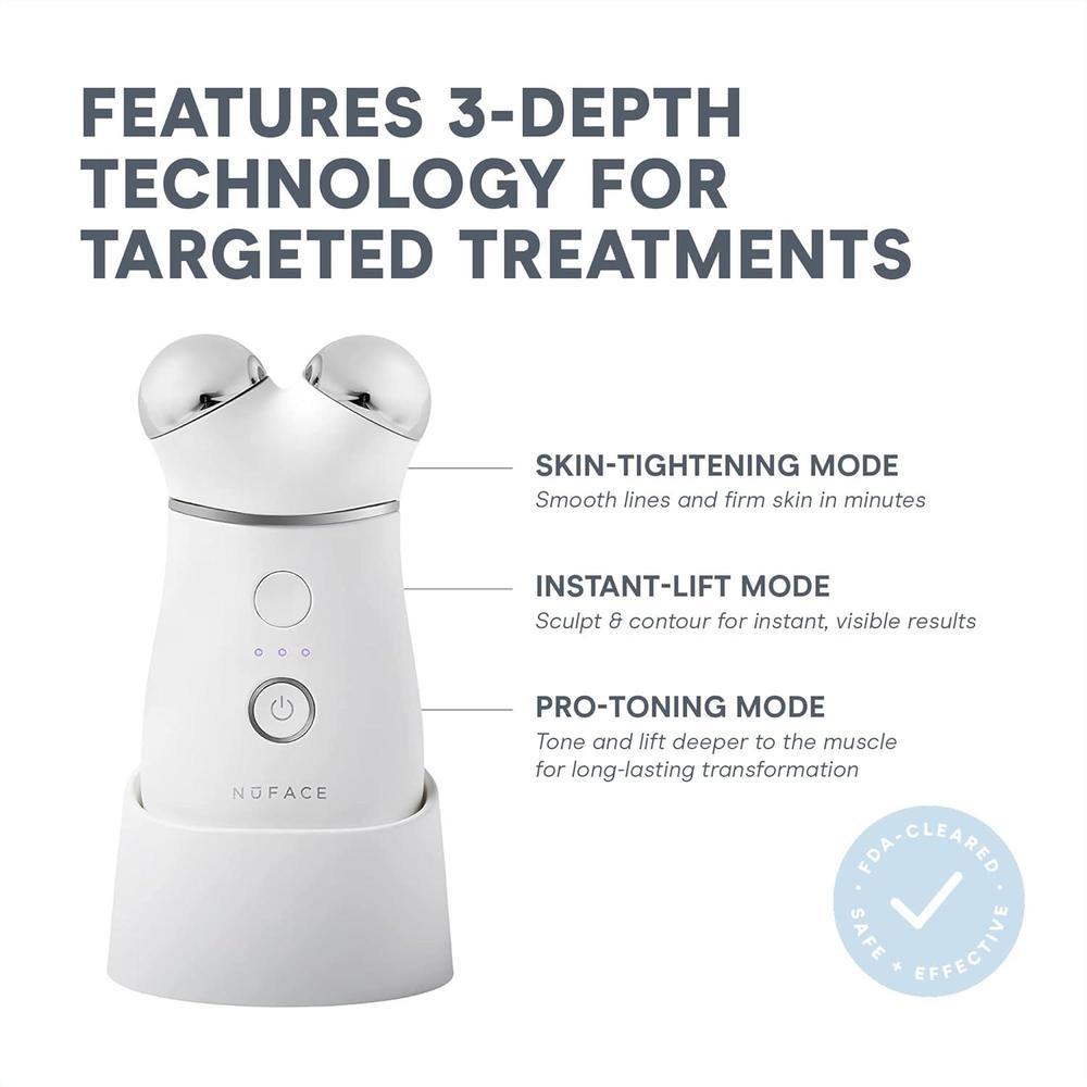 Dispositivo facial NuFACE Trinity+ de microcorriente, esculpe y aprieta rostro y cuello, aprobado por la FDA, incluye activador