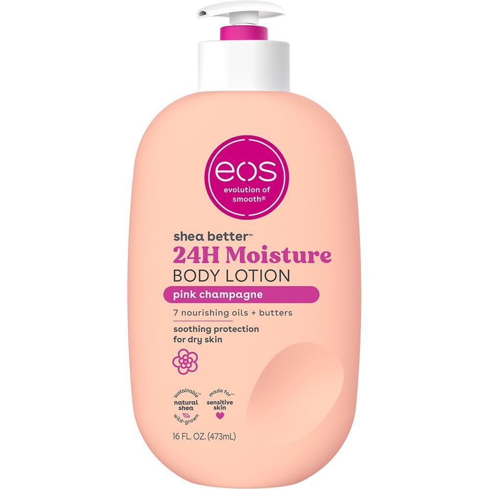 eos Crema Corporal Shea Better Pink Champagne, Cuidado de la Piel Hidratante 24 Horas, Ligera y Sin Grasa, Manteca de Karité Natural, Vegana, 16 onzas líquidas