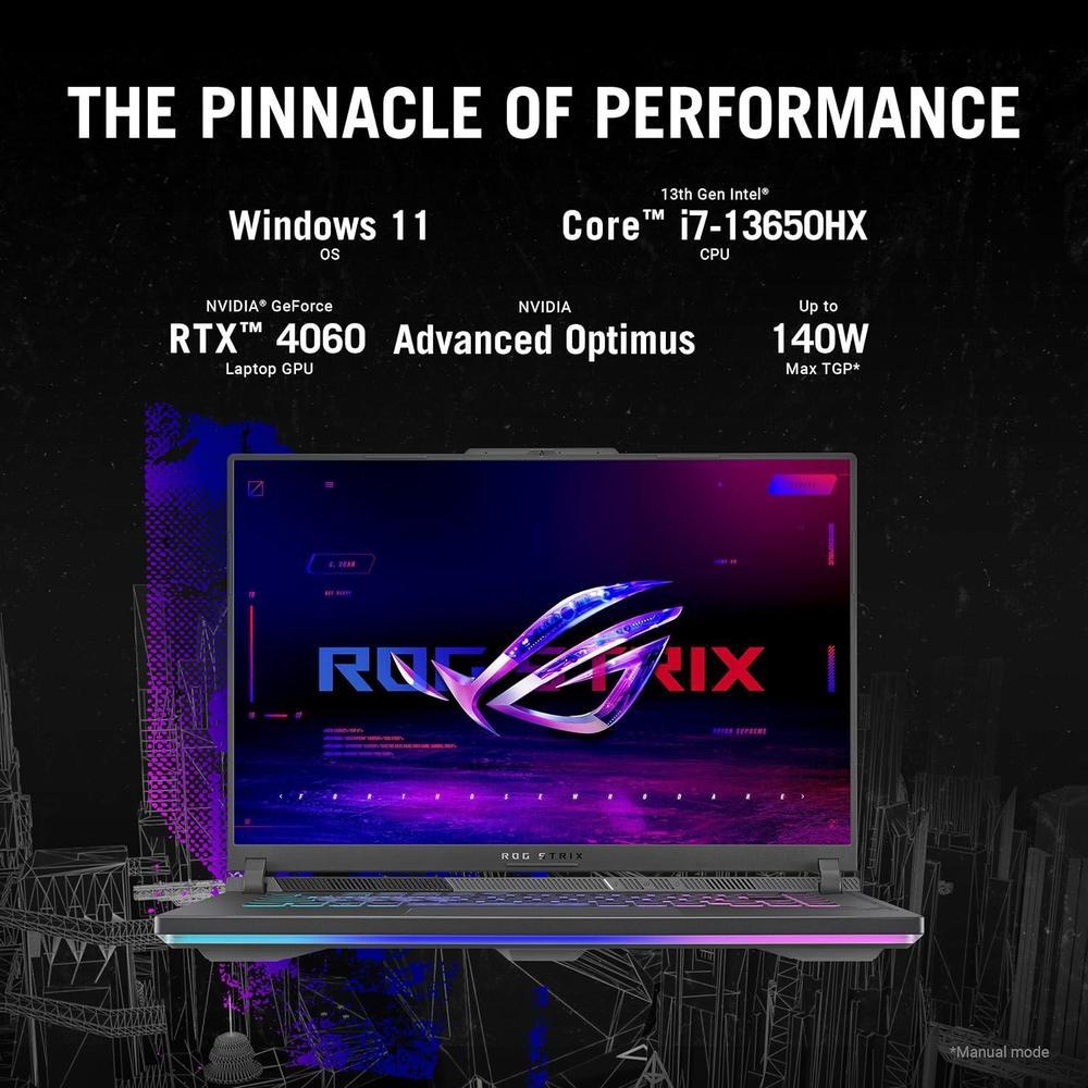 ASUS ROG Strix G16 (2024), 16" FHD, 165Hz, i7, RTX 4060, 16GB DDR5, 1TB SSD, Windows 11