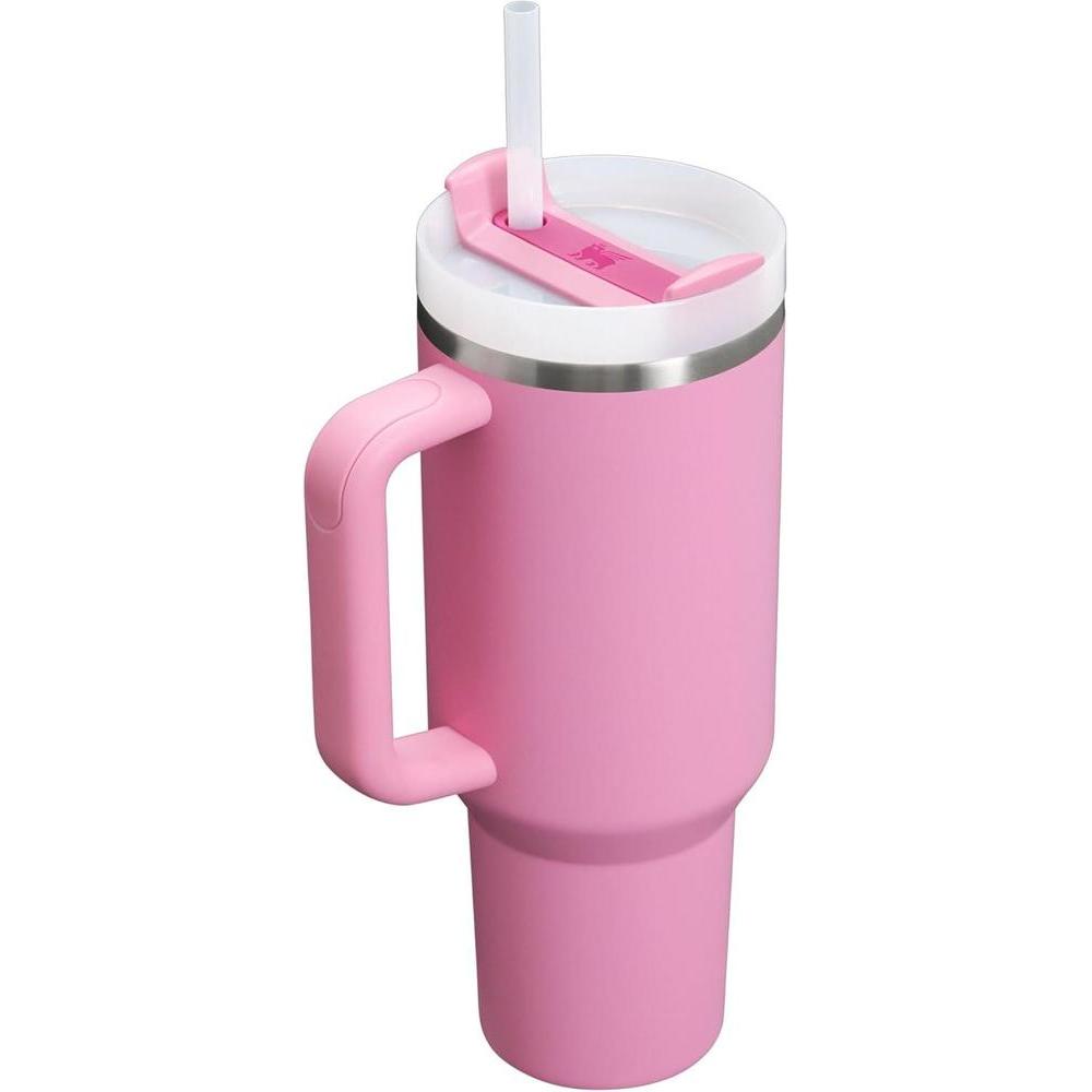 Stanley Quencher H2.0 vaso con pajilla y tapa giratoria, compatible con portavasos para viajes, acero inoxidable sin BPA