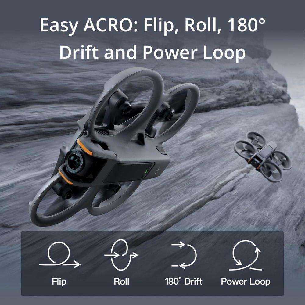 DJI Avata 2 Fly More Combo con 3 baterías, dron FPV con cámara 4K para adultos y experiencia aérea inmersiva, protector de hélice