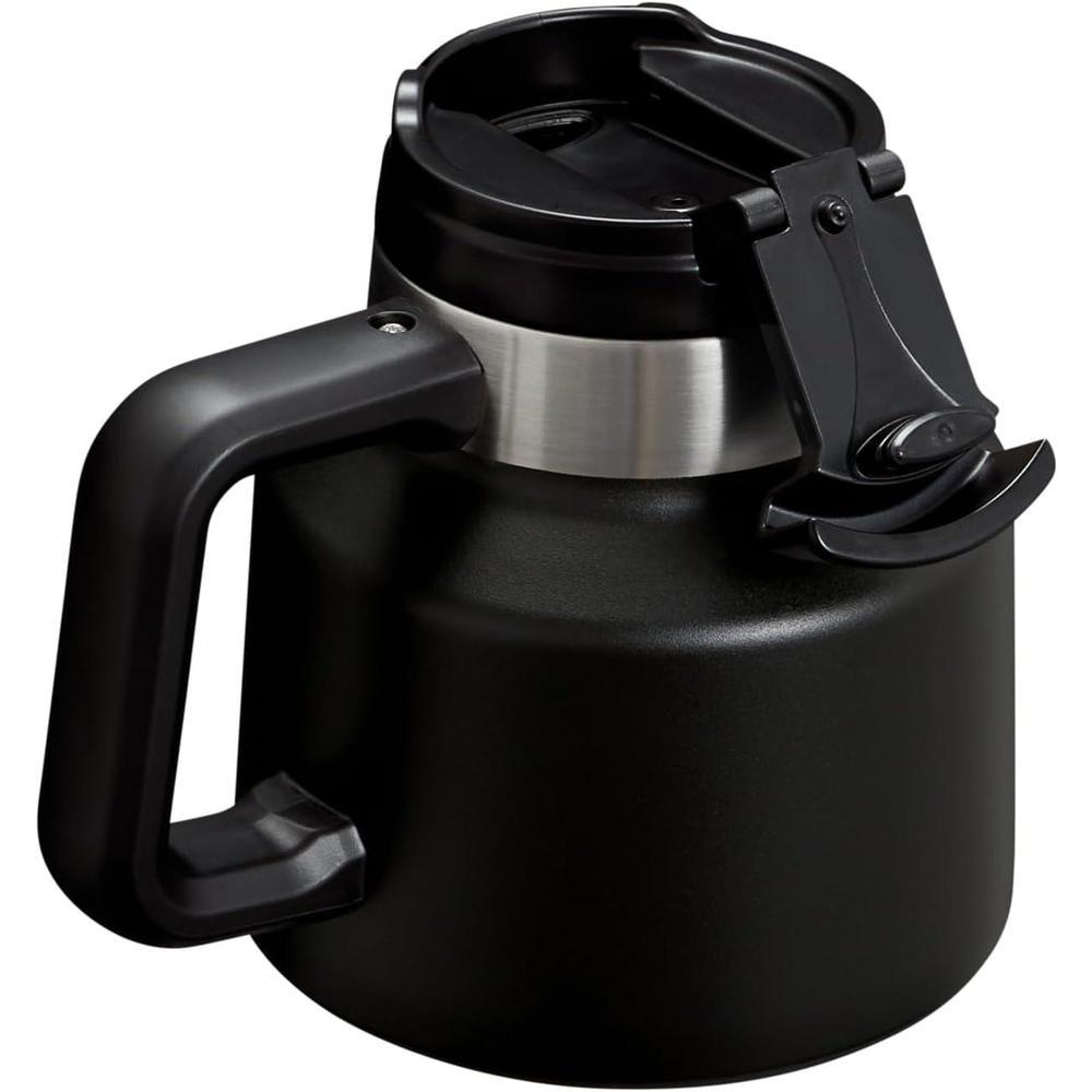 Taza de café Stanley Tough-To-Tip Admiral's con tapa giratoria y base antideslizante, acero inoxidable, sin BPA, color negro
