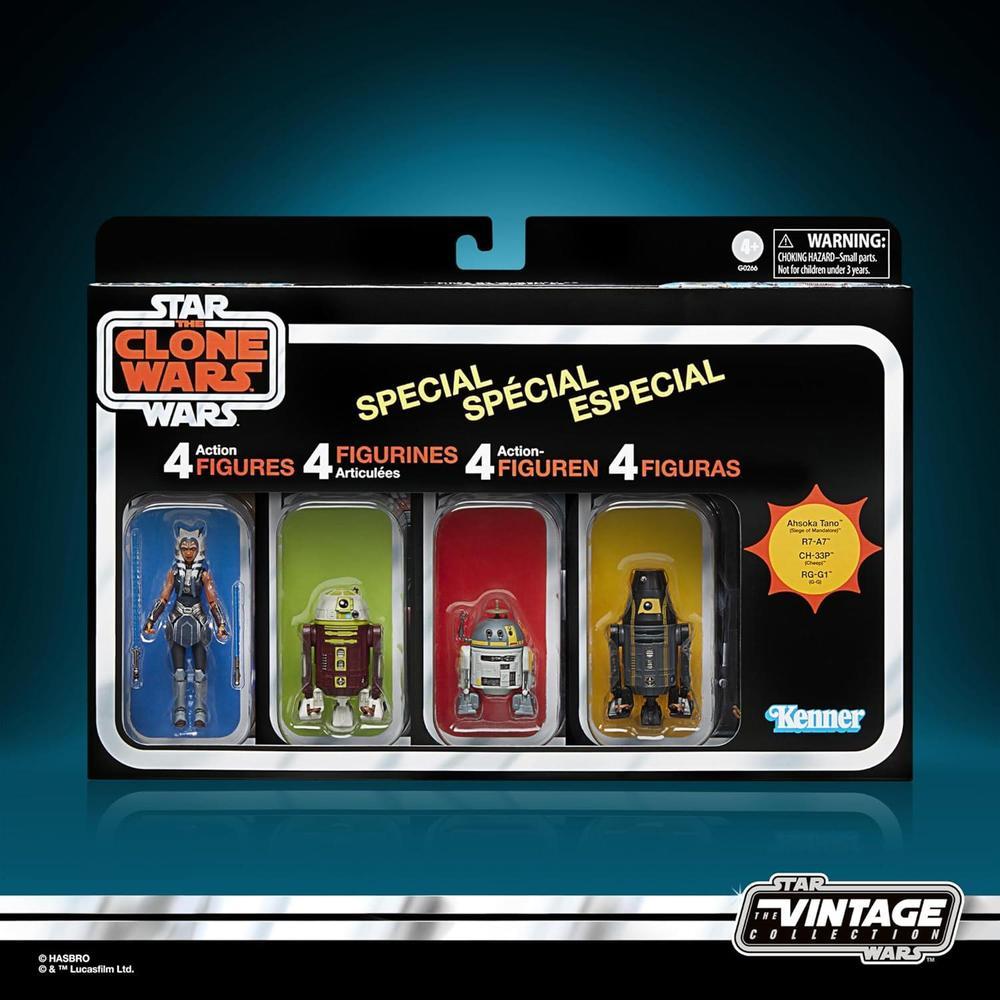 STAR WARS Vintage Collection Escape from Order 66 con Ahsoka & Droids - Paquete de 4 Figuras de Acción Coleccionables