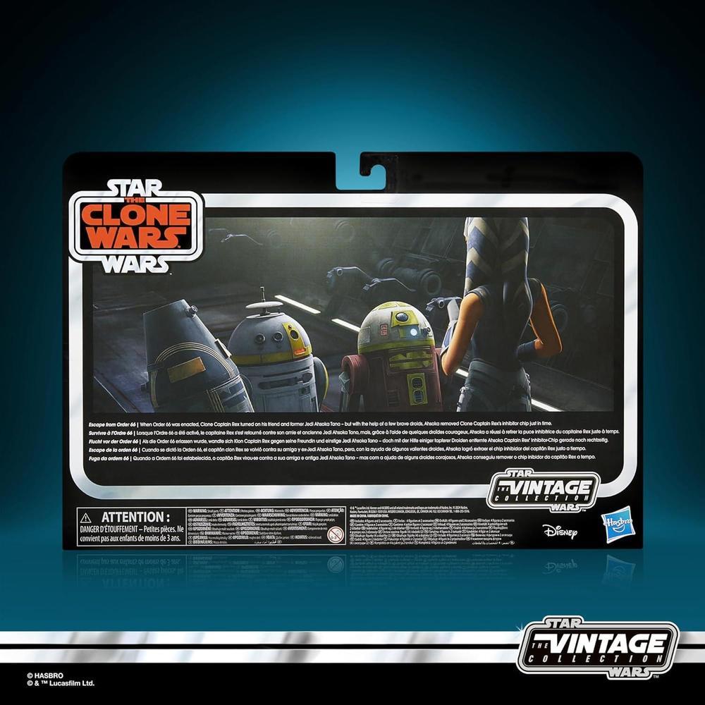 STAR WARS Vintage Collection Escape from Order 66 con Ahsoka & Droids - Paquete de 4 Figuras de Acción Coleccionables