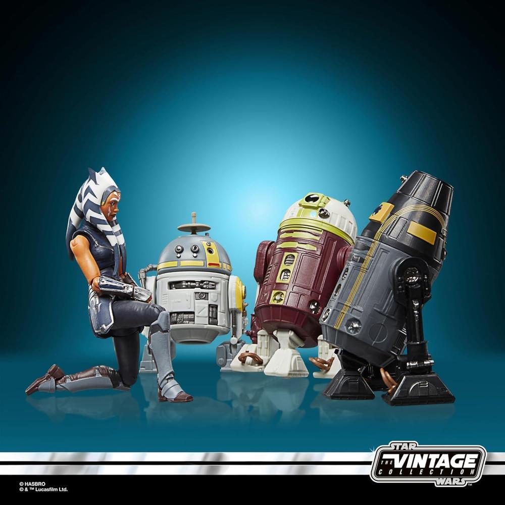 STAR WARS Vintage Collection Escape from Order 66 con Ahsoka & Droids - Paquete de 4 Figuras de Acción Coleccionables