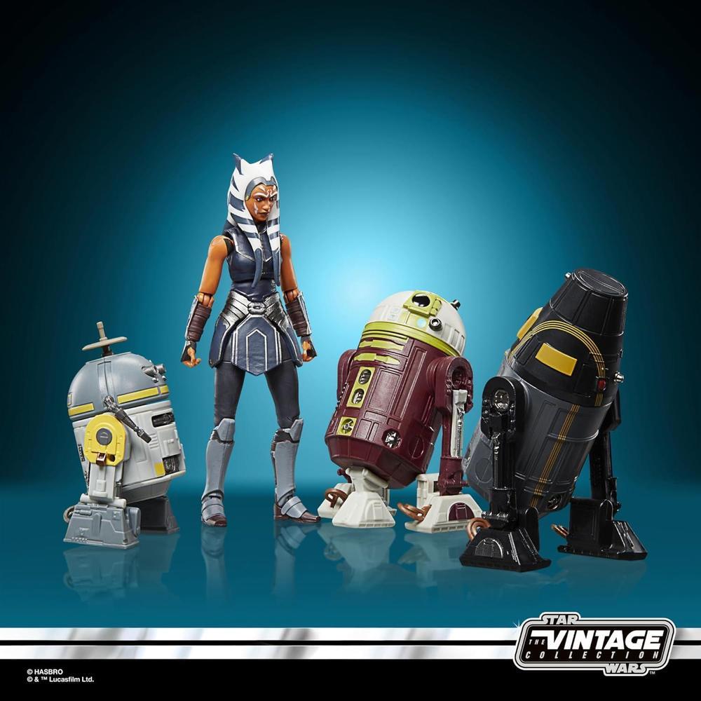 STAR WARS Vintage Collection Escape from Order 66 con Ahsoka & Droids - Paquete de 4 Figuras de Acción Coleccionables