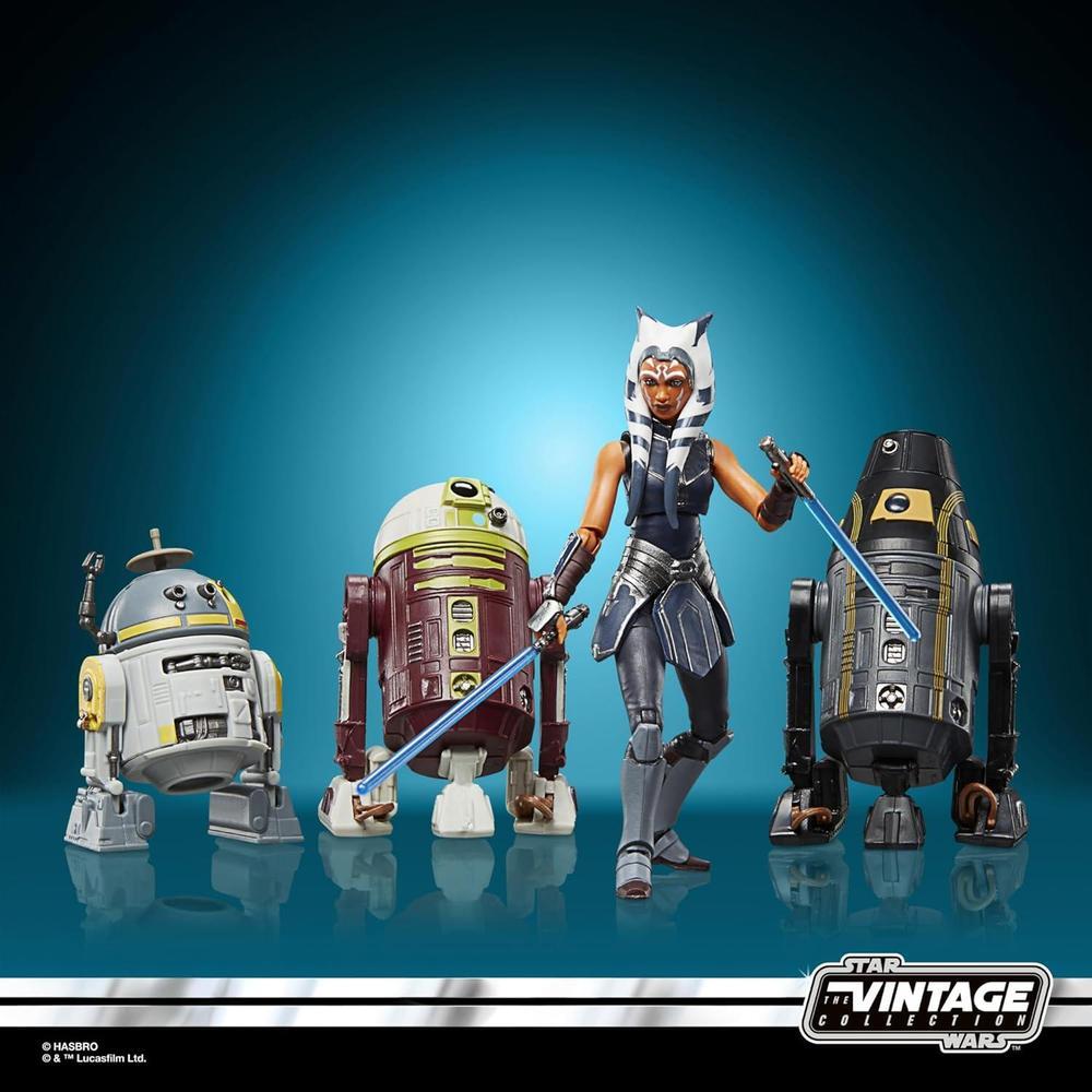 STAR WARS Vintage Collection Escape from Order 66 con Ahsoka & Droids - Paquete de 4 Figuras de Acción Coleccionables