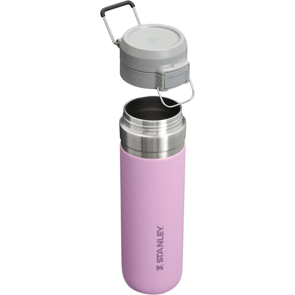 Botella de agua Stanley Quick Flip GO, tapa de botón, a prueba de fugas, acero inoxidable aislado, libre de BPA, lila