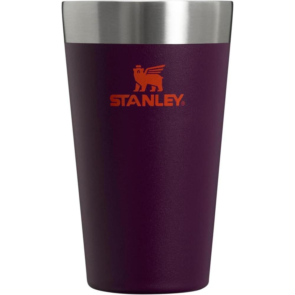 Stanley Adventure Stacking Beer Pint Glass 16oz | Stackable Drinking Cup for Cold Beverages | Dishwasher Safe | Insulated Stainless Steel Tumbler | BPA-Free | Plum
