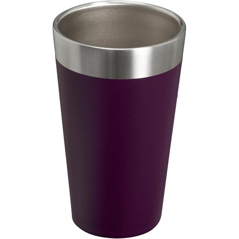 Vaso de acero inoxidable apilable, aislado sin BPA, apto para lavavajillas, color ciruela y capacidad de 16 oz for bebidas frías