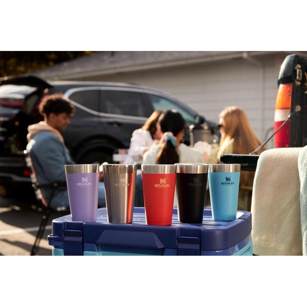 Vaso de acero inoxidable apilable, aislado sin BPA, apto para lavavajillas, color ciruela y capacidad de 16 oz for bebidas frías