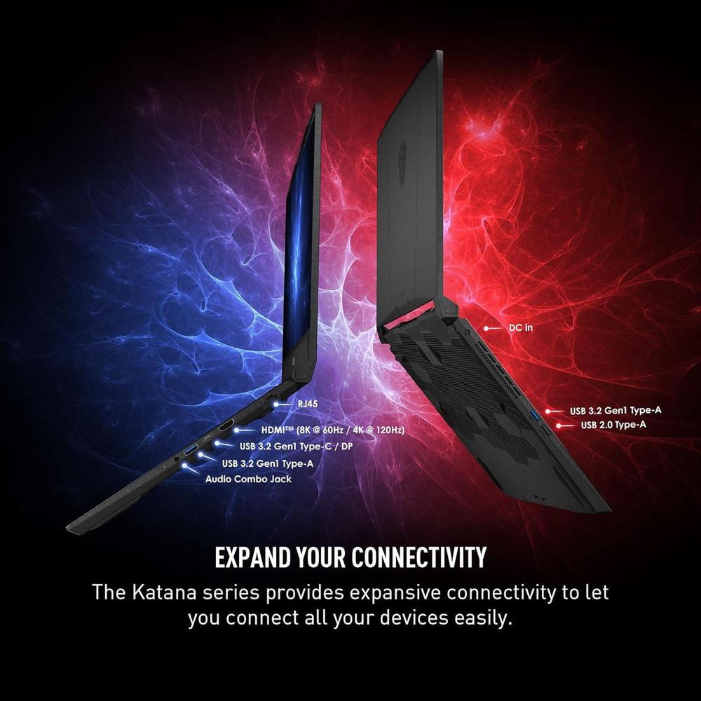 MSI Katana 15 Gaming Laptop 15.6" 165Hz QHD: Intel Core i7-13620H, NVIDIA GTX 4070, 16GB DDR5, 1TB NVMe SSD, Cooler Boost 5, Win 11: Negro