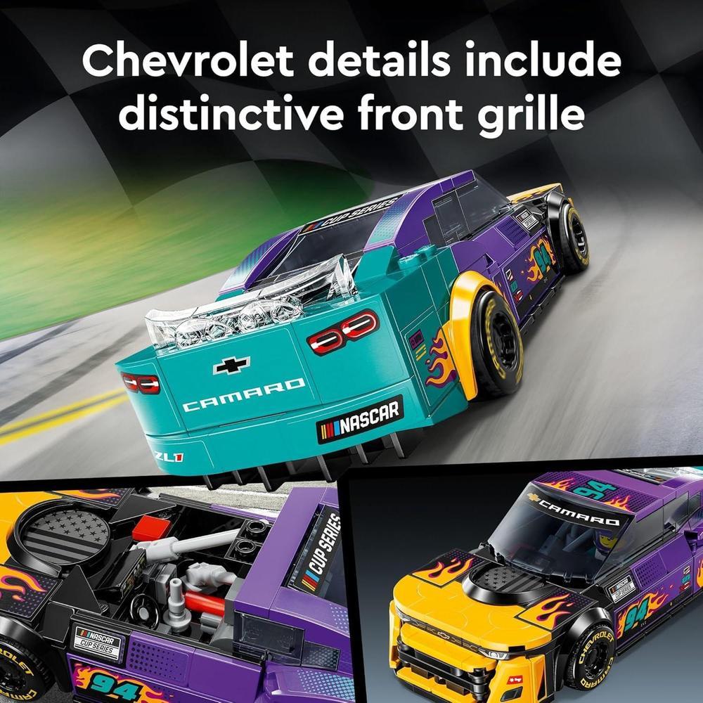 LEGO Speed Champions NASCAR Chevrolet Camaro ZL1, juguete de carreras coleccionable para niños de 9 años en adelante