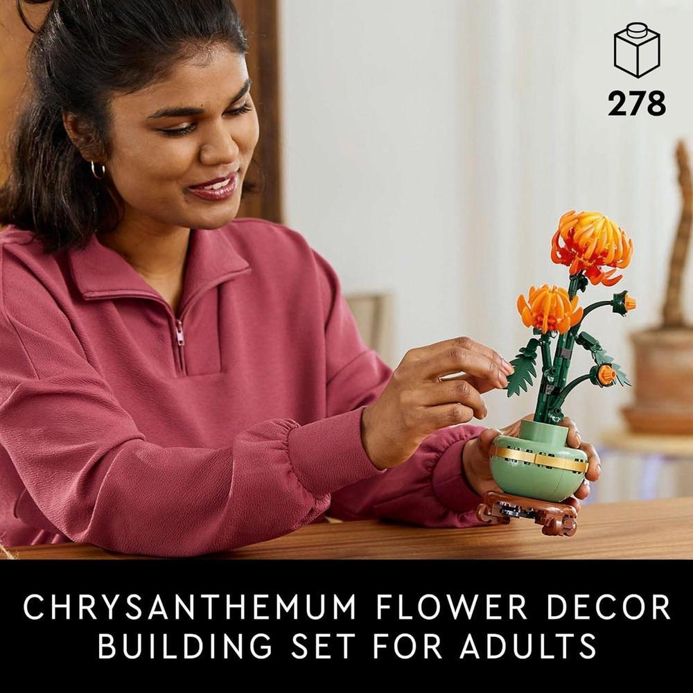 LEGO Botanicals - Juego de construcción de crisantemo para adultos, flor artificial para decoración y regalo, modelo 10368