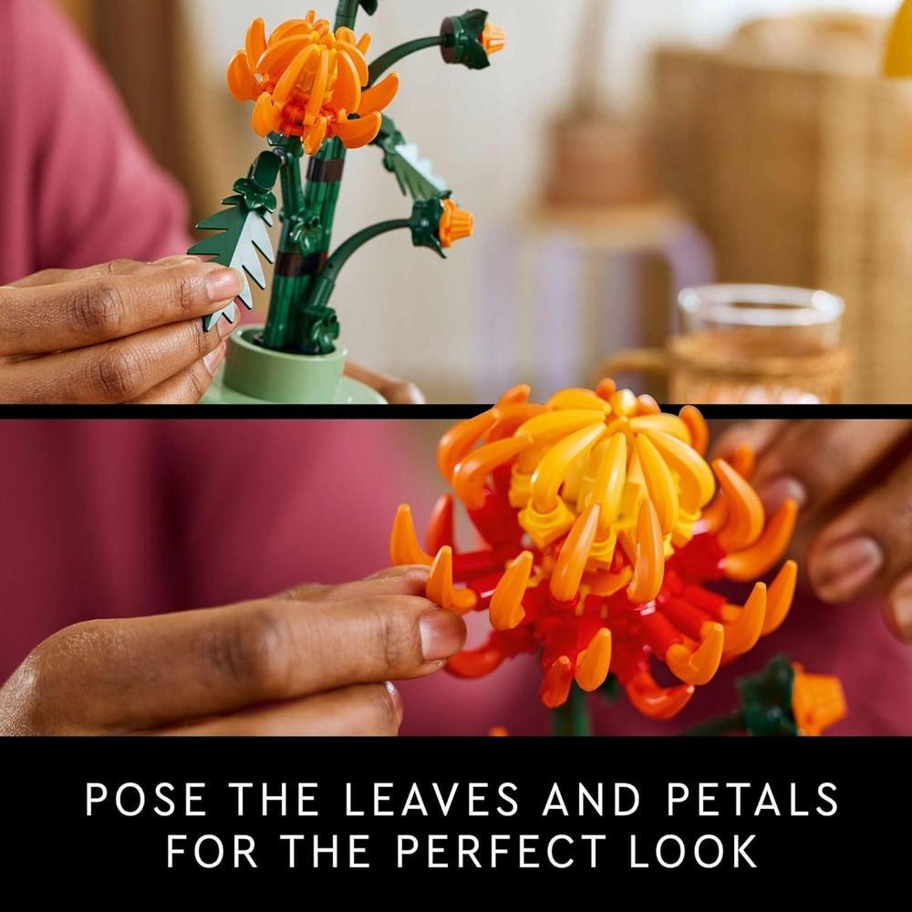 LEGO Botanicals - Juego de construcción de crisantemo para adultos, flor artificial para decoración y regalo, modelo 10368