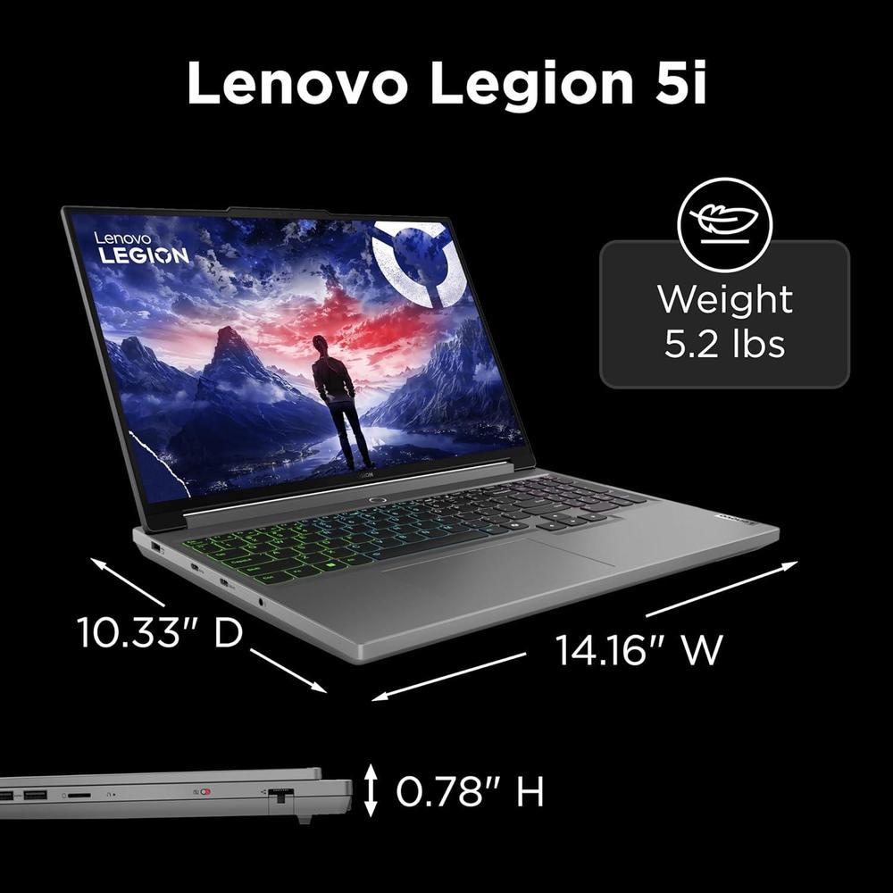 Lenovo Legion 5i - Laptop Gamer, NVIDIA GeForce RTX 4070, Pantalla WQXGA 16", Intel Core i7, 32GB RAM, SSD 512GB, Windows 11, Gris