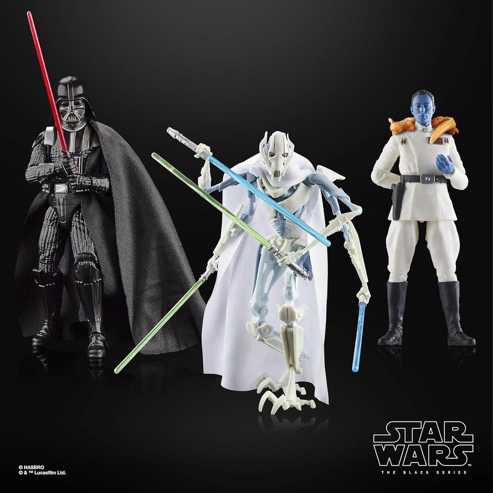 STAR WARS The Black Series Darth Vader, Gran Almirante Thrawn y General Grievous, paquete de figuras de acción coleccionables