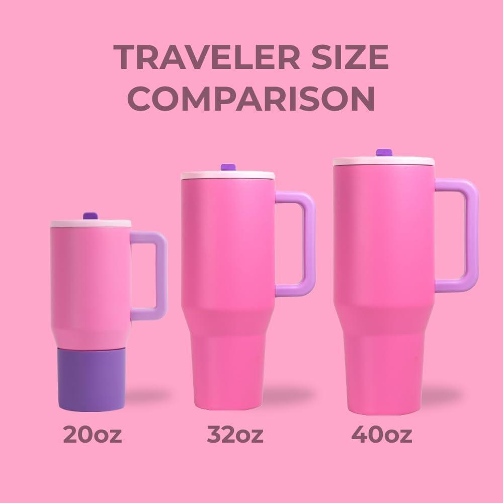 HydroJug Traveler - Moderno con asa y pajilla abatible, apto para portavasos de automóvil y resistente a las fugas