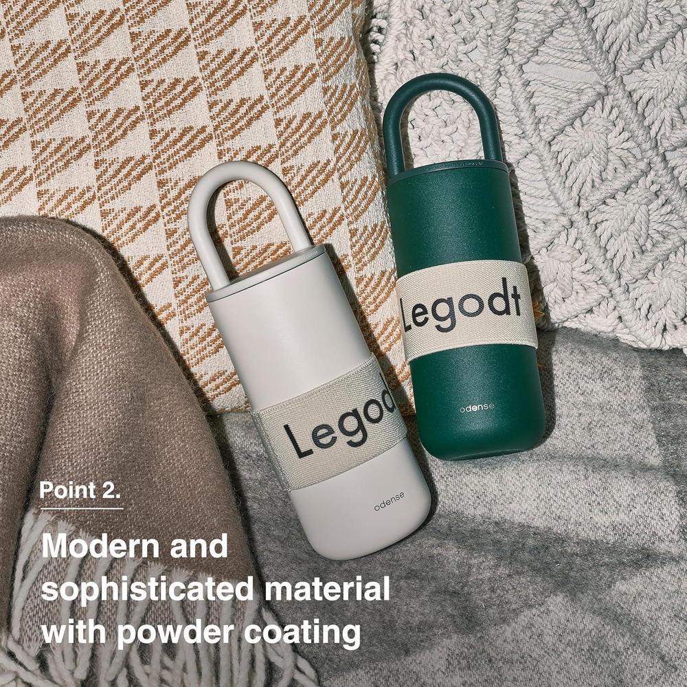 Odense - Vaso térmico Legodt Loop con tapa y asa, aislado, resistente a fugas, de acero inoxidable
