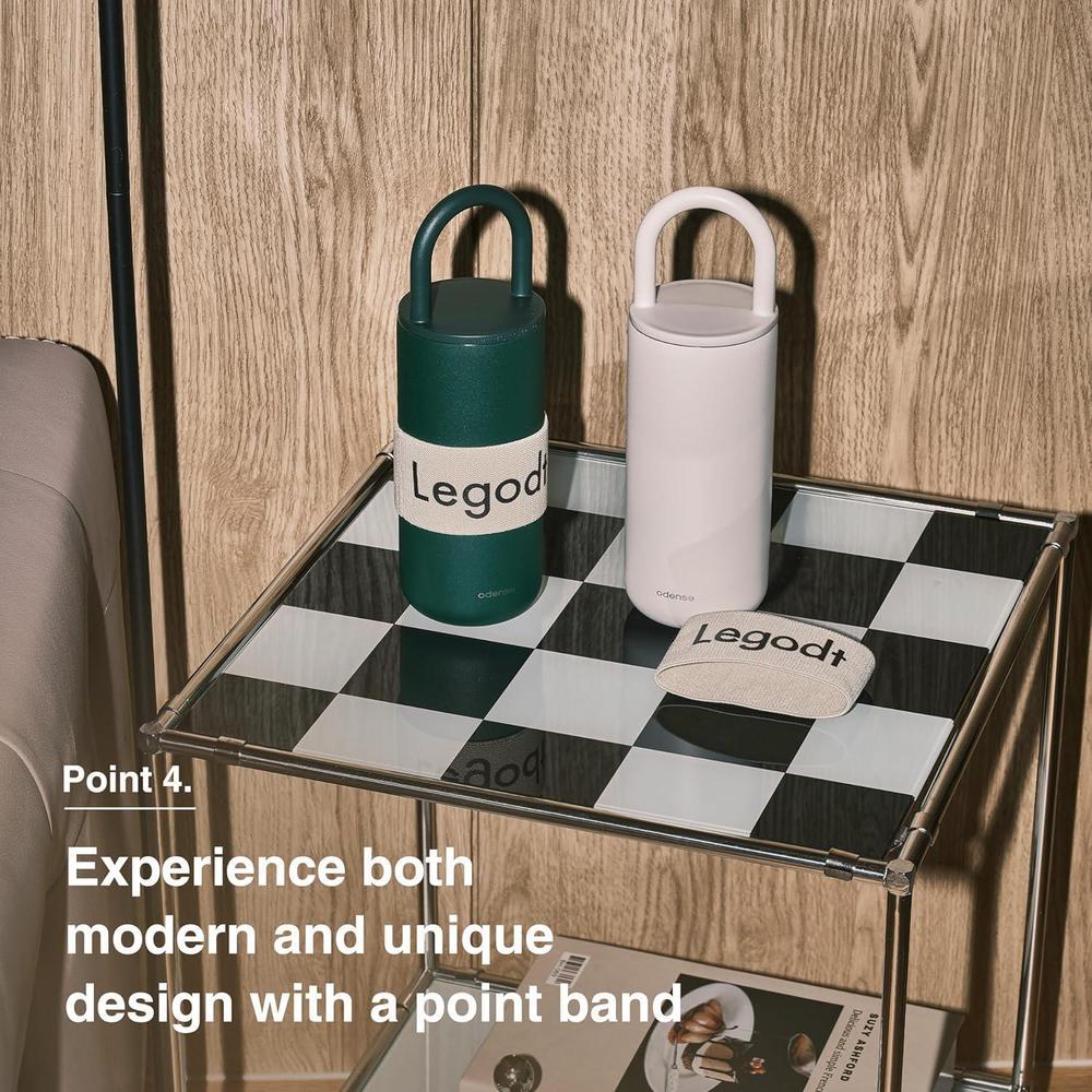 Odense - Vaso térmico Legodt Loop con tapa y asa, aislado, resistente a fugas, de acero inoxidable