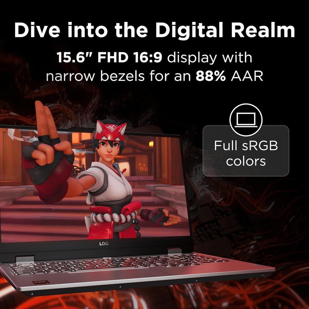 Lenovo LOQ 15.6" para juegos NVIDIA RTX 4050 AMD Ryzen 7 16GB RAM 512GB SSD Win11 Gris