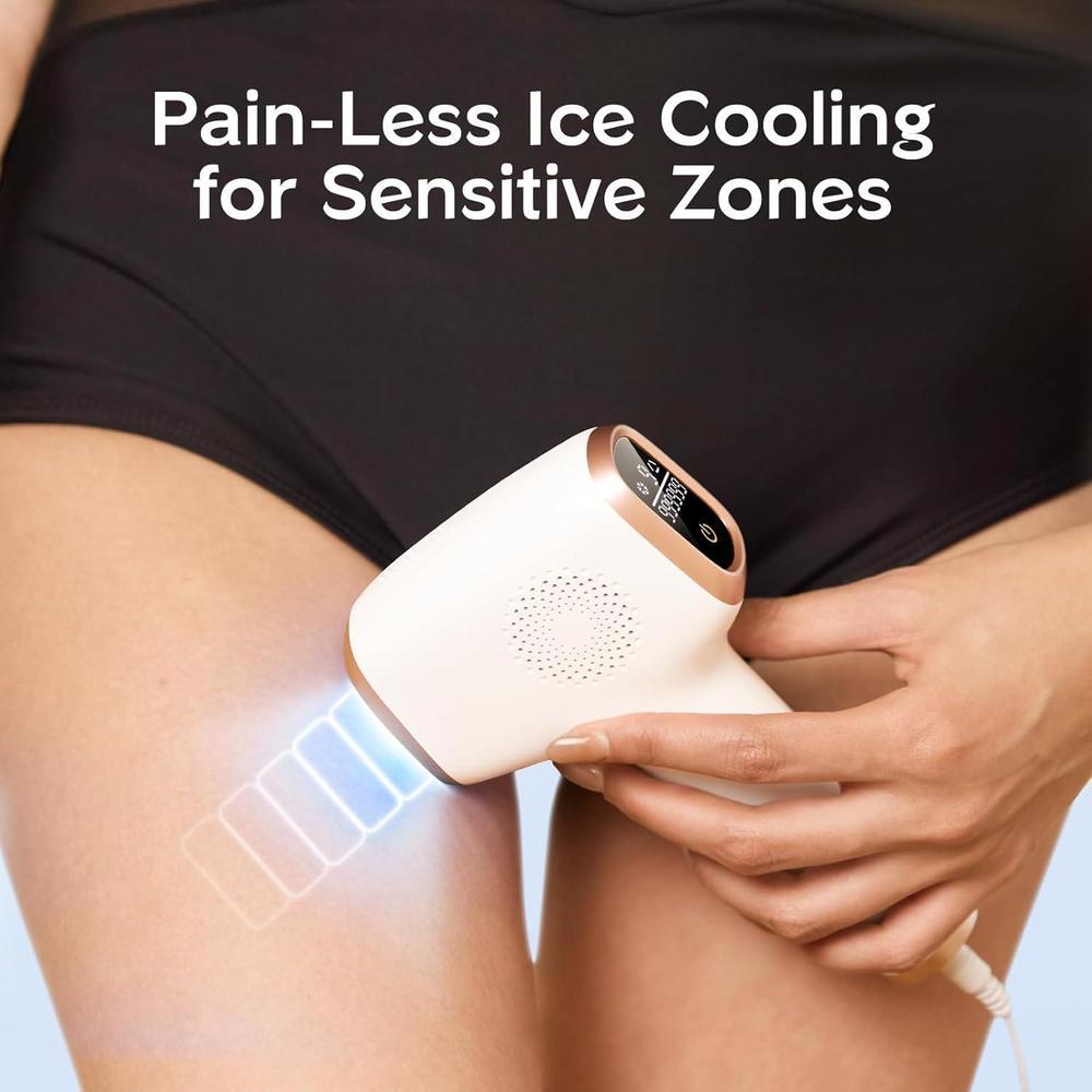 INNZA Depiladora láser IPL con tecnología de enfriamiento por hielo ICE – Eliminación del vello de larga duración, indolora y segura para uso en casa (Blanco)