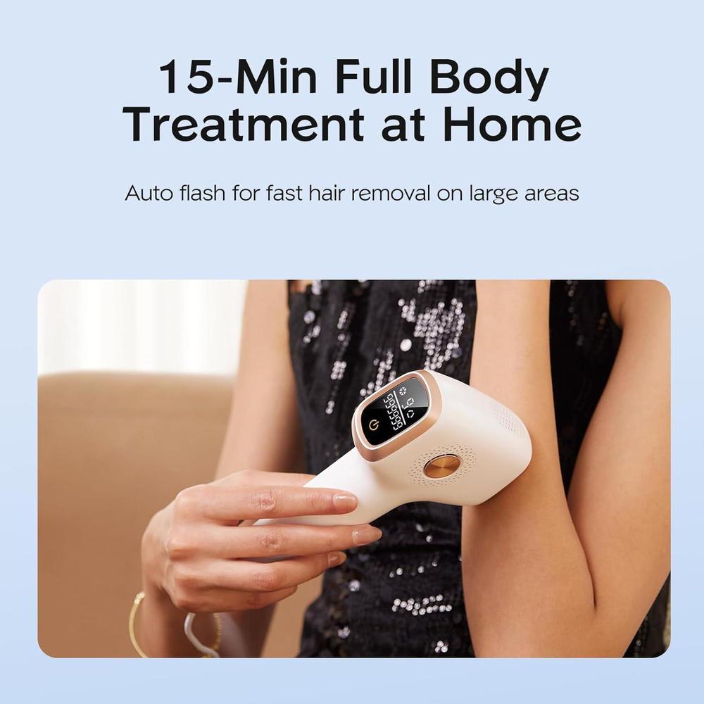 INNZA Depiladora láser IPL con tecnología de enfriamiento por hielo ICE – Eliminación del vello de larga duración, indolora y segura para uso en casa (Blanco)