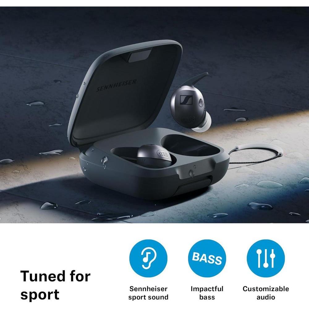 Auriculares Sennheiser Momentum Sport Con ANC Adaptativo, Rastreador Fitness, Ajuste Seguro, Batería Larga Duración