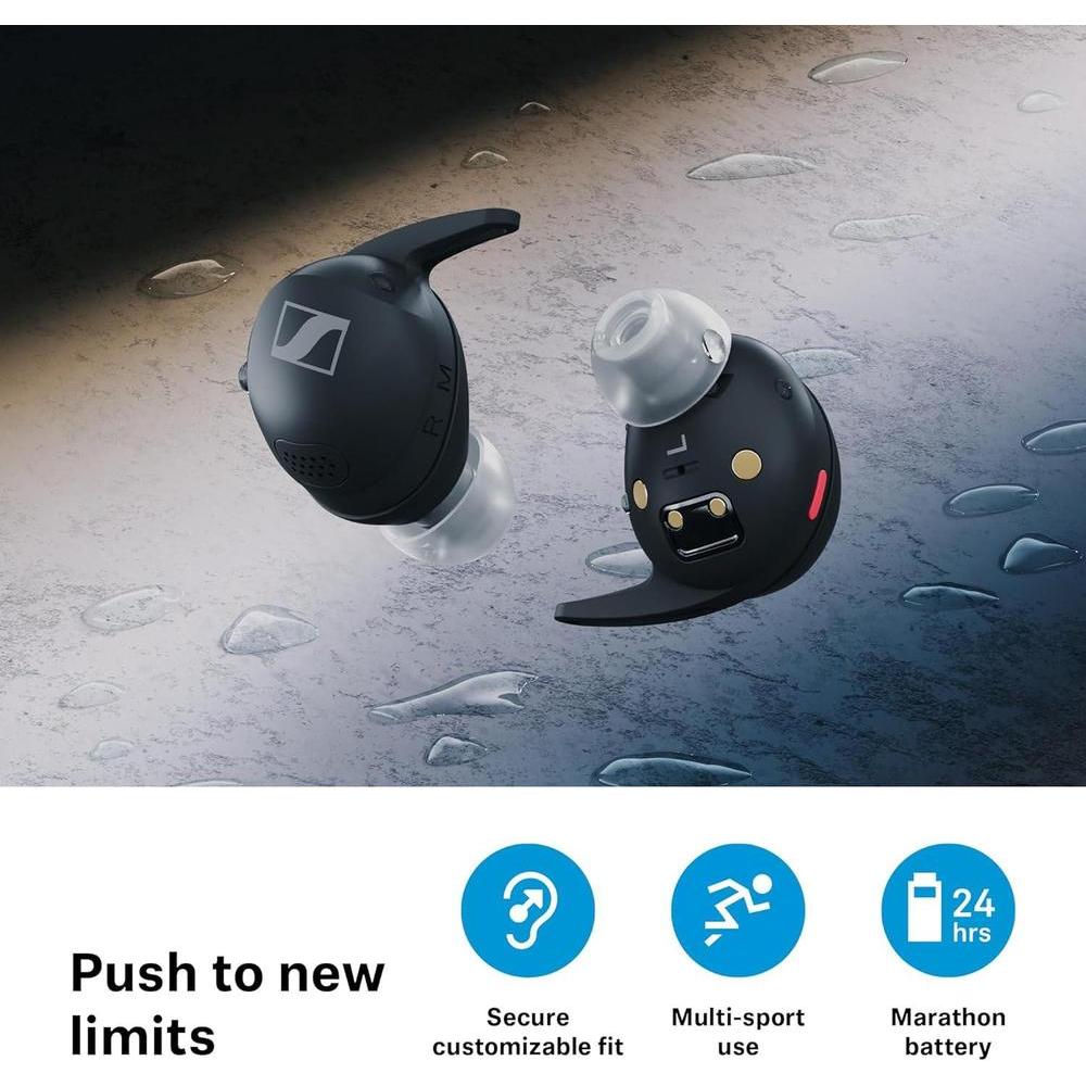 Auriculares Sennheiser Momentum Sport Con ANC Adaptativo, Rastreador Fitness, Ajuste Seguro, Batería Larga Duración
