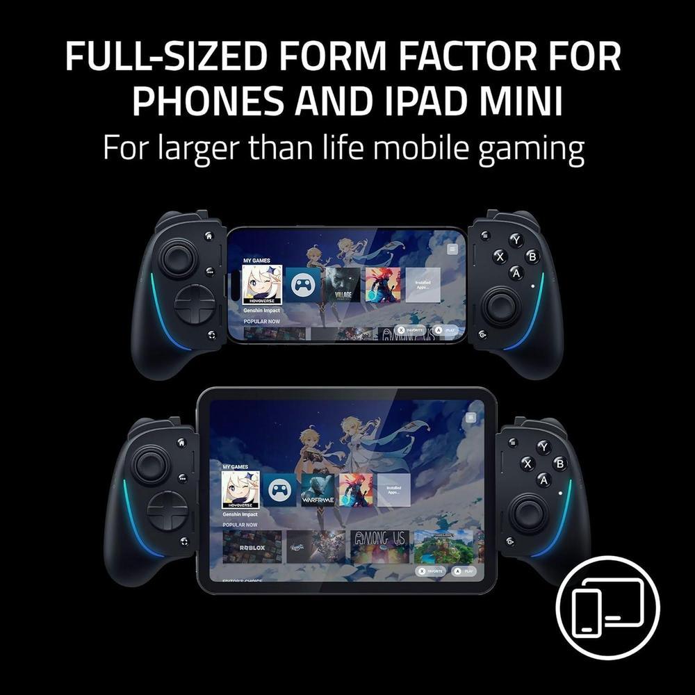 Razer Kishi Ultra Gaming Controller para Android, iPhone & iPad: Controles Pro y Grip Ergonómico - Juegos en Móvil y Chroma RGB