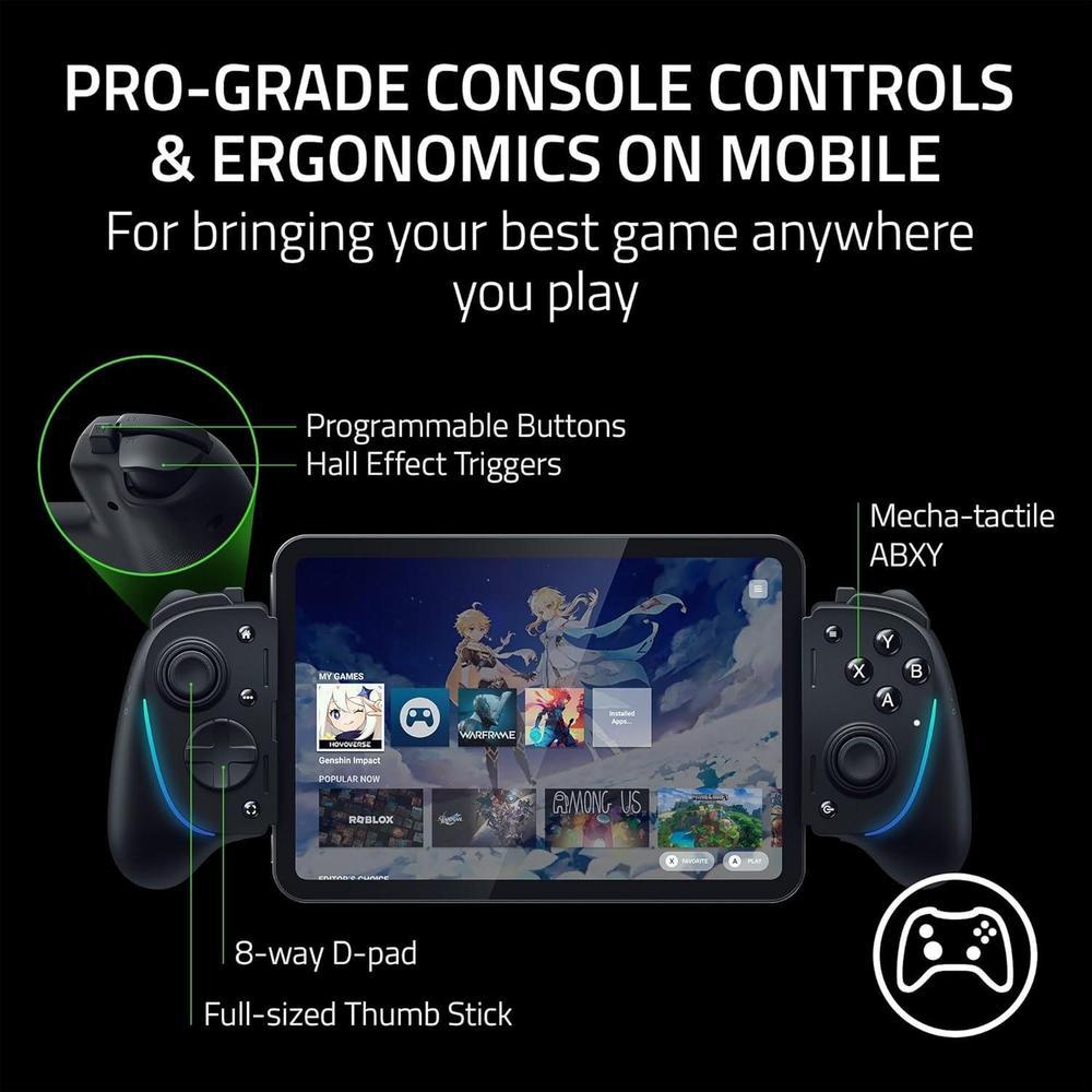 Razer Kishi Ultra Gaming Controller para Android, iPhone & iPad: Controles Pro y Grip Ergonómico - Juegos en Móvil y Chroma RGB