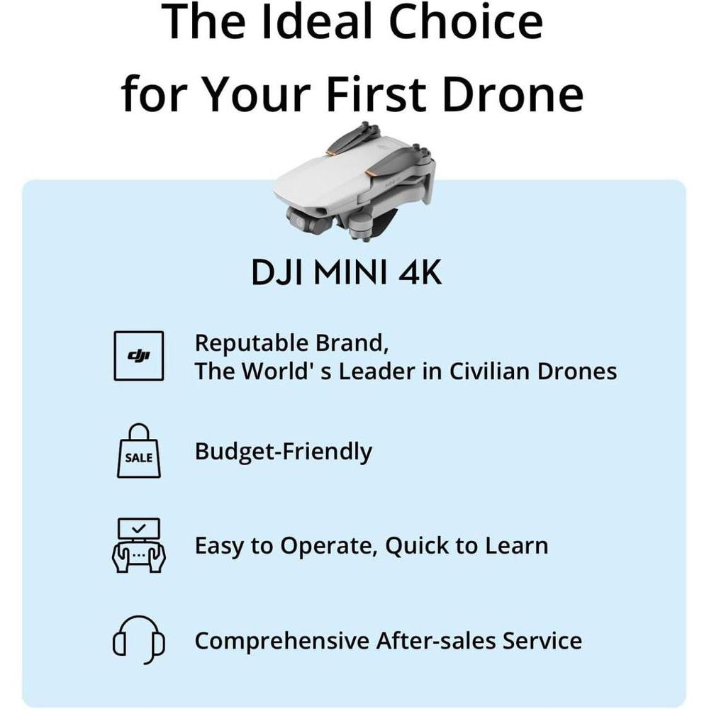 DJI Mini 4K Fly More Combo, dron con cámara UHD, cardán 3 ejes, video 10 km, retorno automático, 3 baterías incluidas