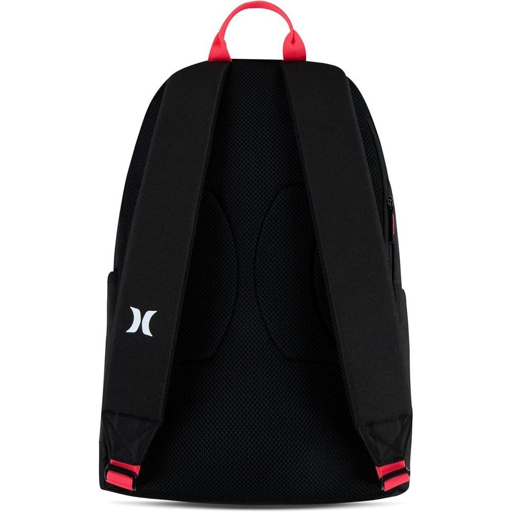 Hurley Mochila gráfica negra, diseño duradero y cómodo para adultos con bolsillo para botella y gráficos vibrantes
