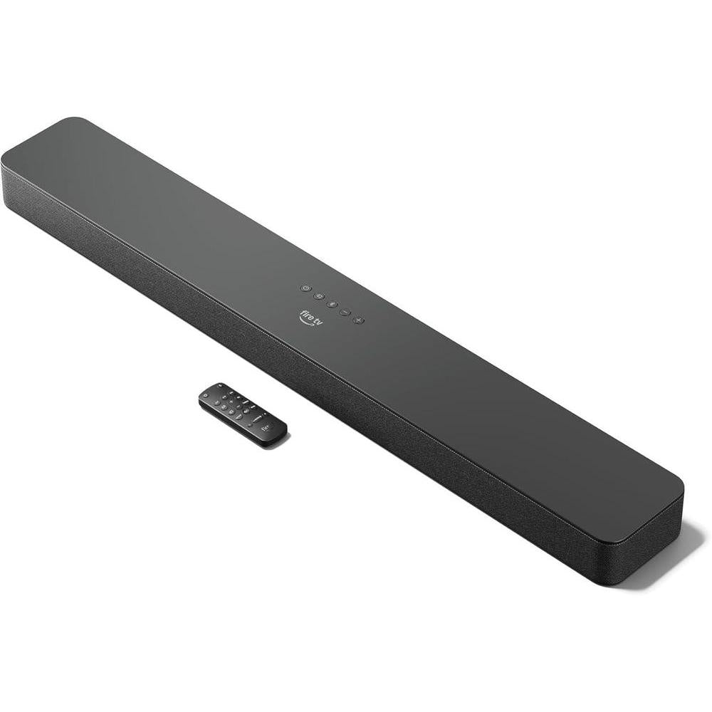 Introducing Amazon Fire TV Soundbar Plus, 3.1 channel, all-in-one design, Dolby Atmos, DTS:X, clear dialogue, 2024 release
