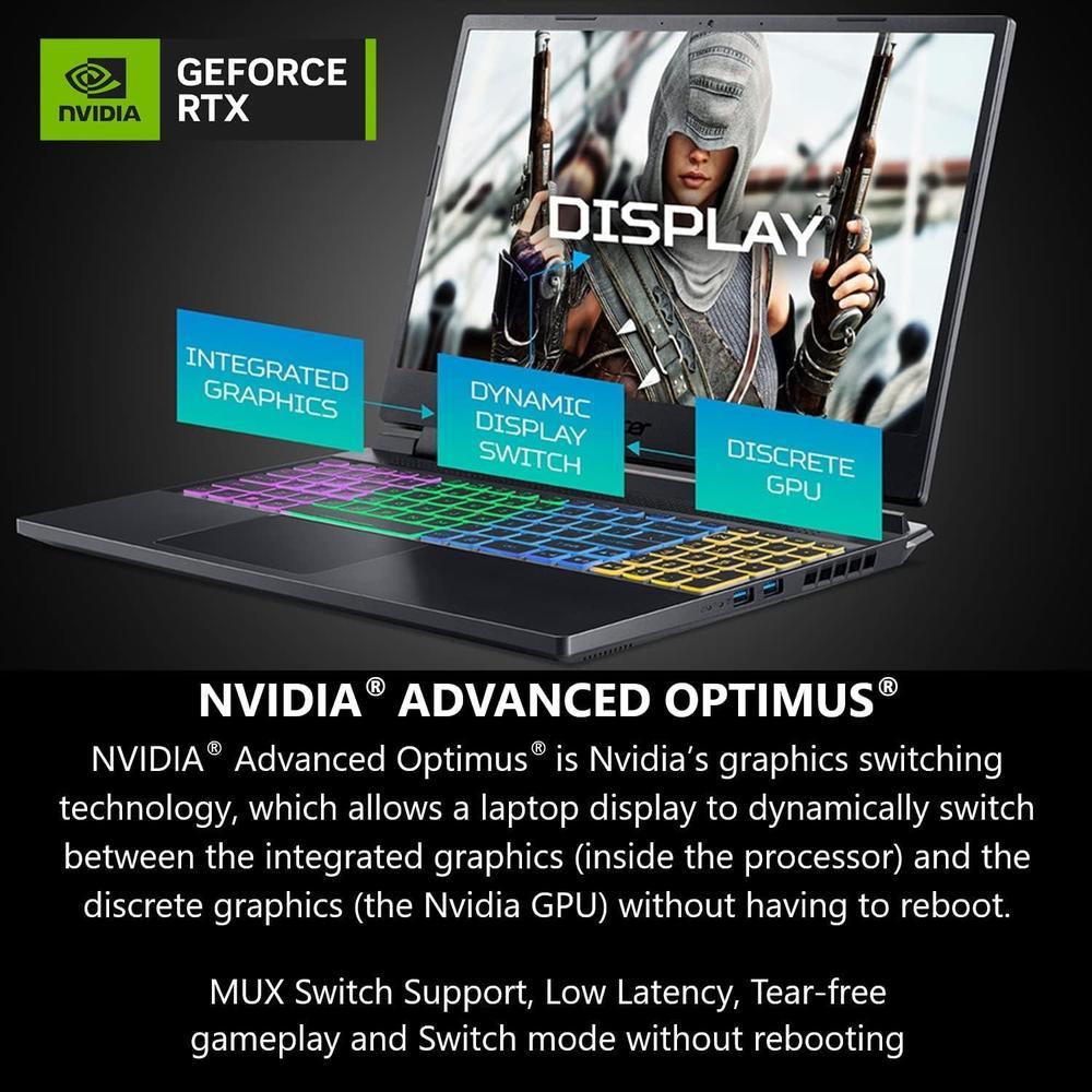 Acer Nitro 16 Laptop Gamer Ryzen 7 7840HS RTX 4060 Pantalla IPS WUXGA 165Hz 16" 16GB DDR5 1TB SSD WiFi 6E