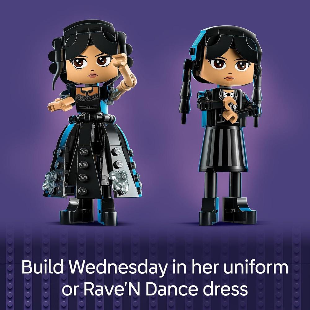 LEGO Figura Wednesday Addams, juguete de construcción para niños y coleccionistas a partir de 10 años, incluye soporte y accesorios