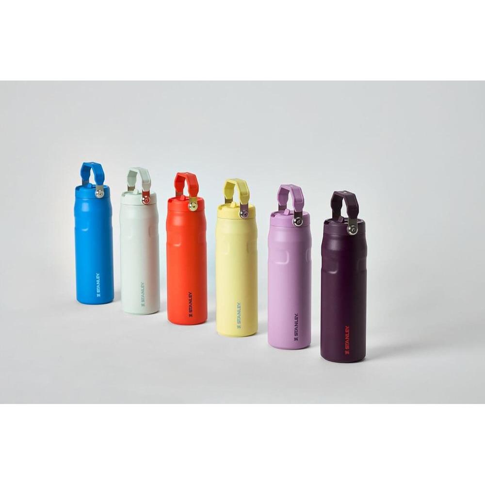 Stanley IceFlow - Botella de Agua con Pajilla Abatible 2.0 de 710 ml, Popote Integrado, Acero Inoxidable, Sin BPA, Azul Celeste